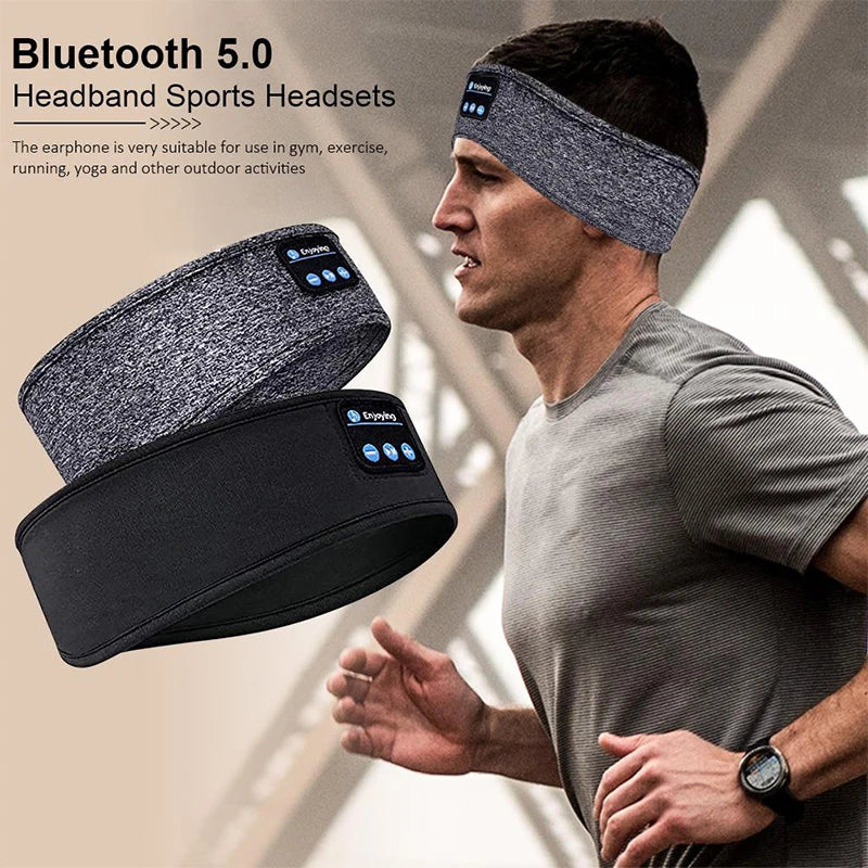 Sleep Mask Bluetooth Sleeping Earphones Headband Thin Soft Elastic Comfortable Wireless Music Headset Eye Mask for Side Sleeper