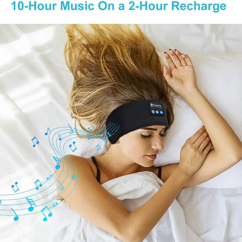 Sleep Mask Bluetooth Sleeping Earphones Headband Thin Soft Elastic Comfortable Wireless Music Headset Eye Mask for Side Sleeper