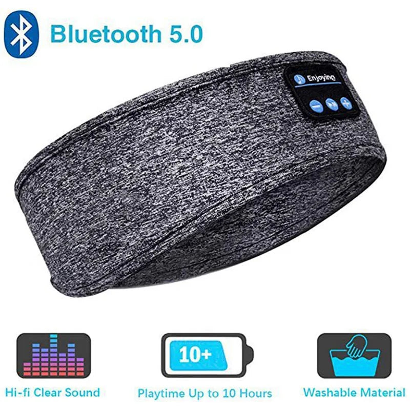 Sleep Mask Bluetooth Sleeping Earphones Headband Thin Soft Elastic Comfortable Wireless Music Headset Eye Mask for Side Sleeper