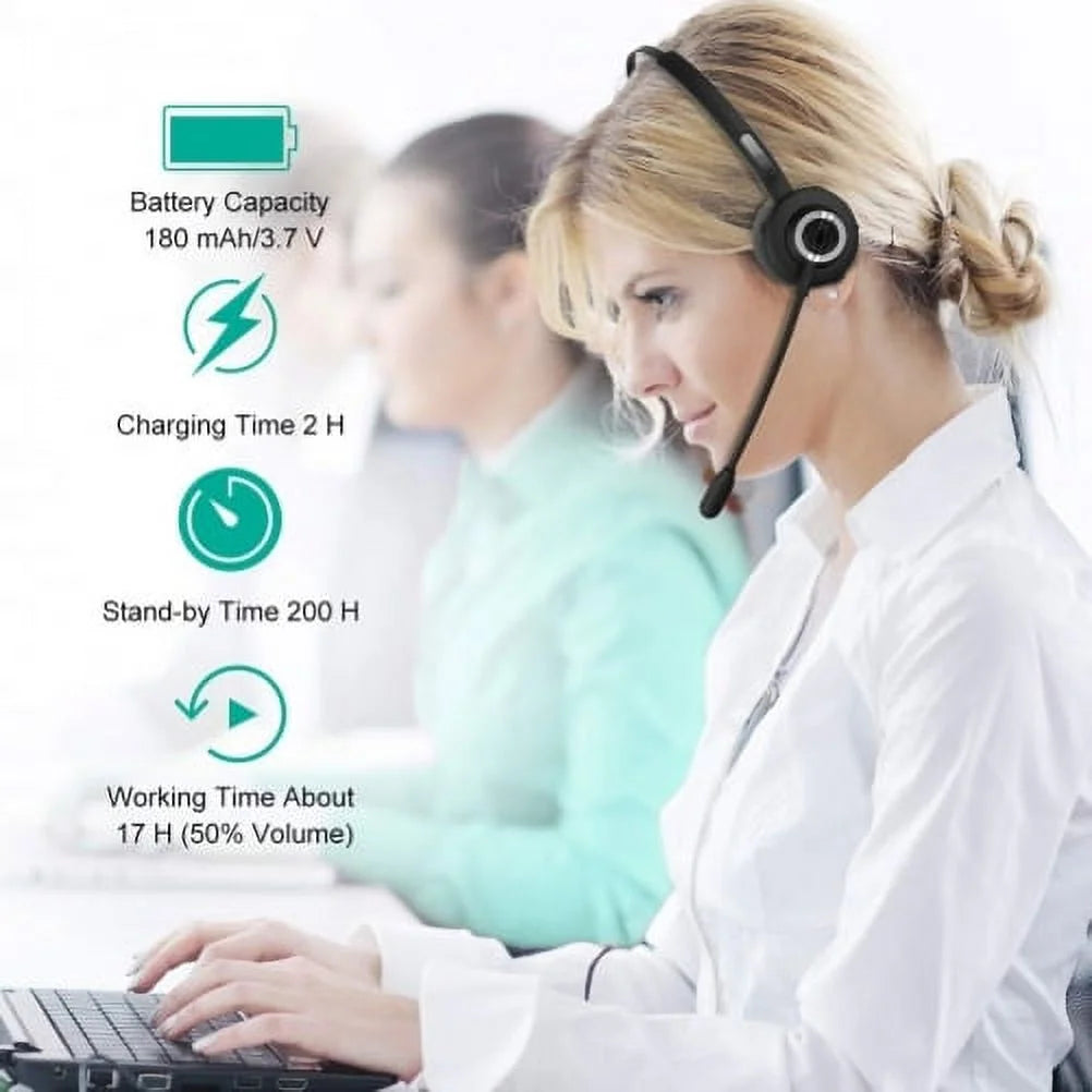 Boom Mic Wireless Headphone for TCL 10 5G UW Phone - Headset Hands-Free Earphone Over-The-Head Noise Isolation D6A Compatible with TCL 10 5G UW