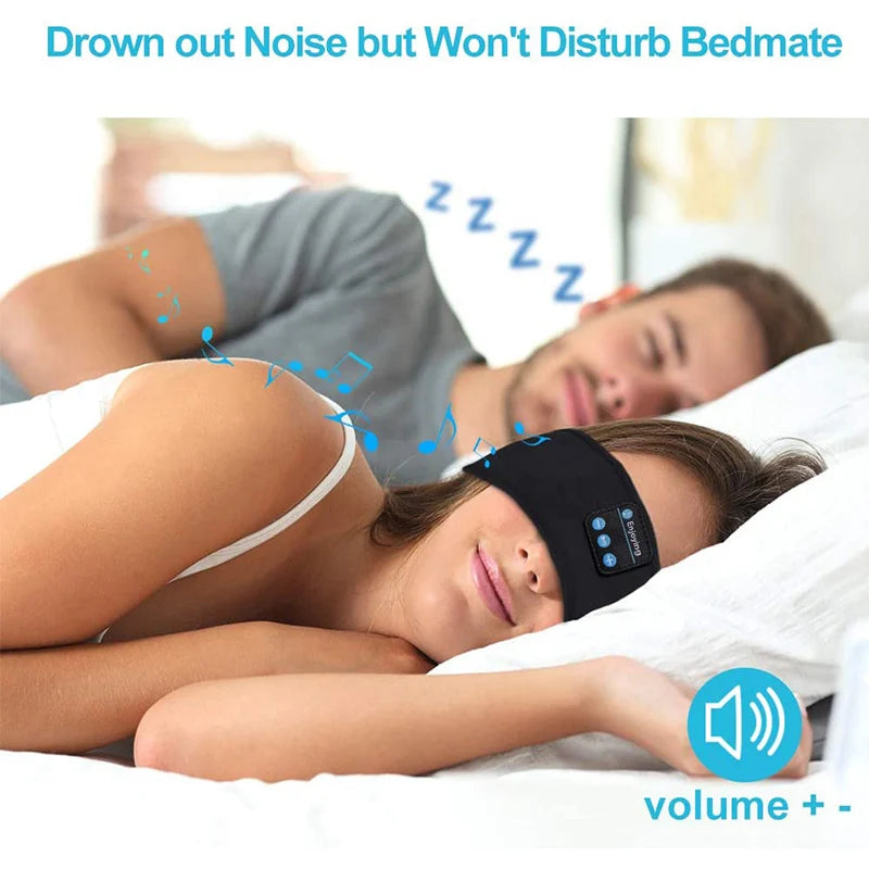 Sleep Mask Bluetooth Sleeping Earphones Headband Thin Soft Elastic Comfortable Wireless Music Headset Eye Mask for Side Sleeper