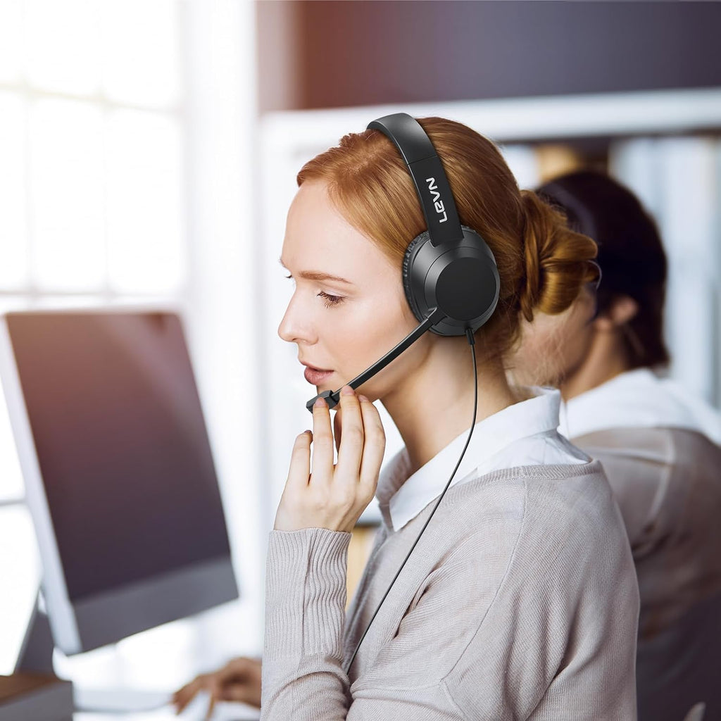 Headset with Mic, USB Headset with Microphone, Computer Headset with Noise Cance
